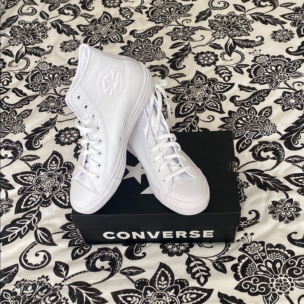 Converse Women's White Leather High-Top Sneakers